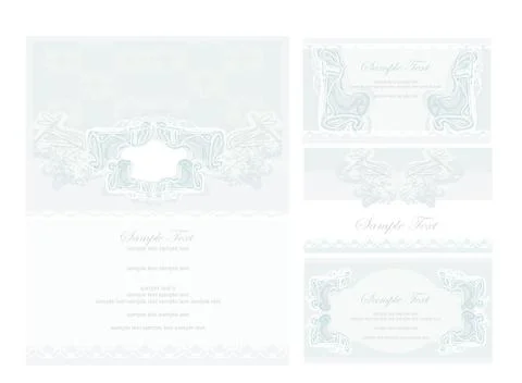 Wedding reception card set Stock Illustration