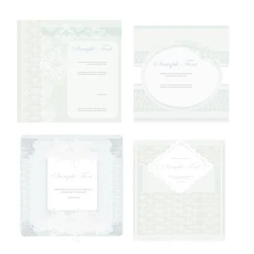 Wedding reception card set Stock Illustration