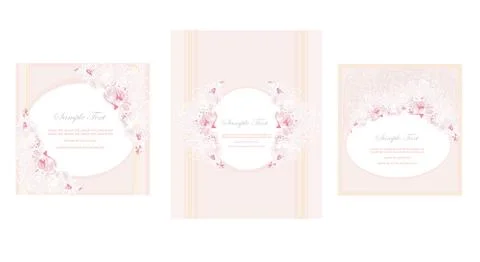 Wedding reception card set Stock Illustration