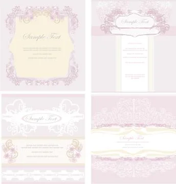 Wedding reception card set Stock Illustration