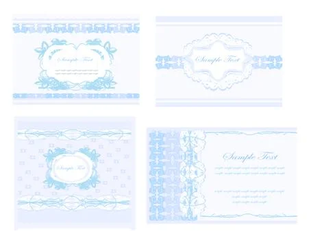 Wedding reception card set Stock Illustration