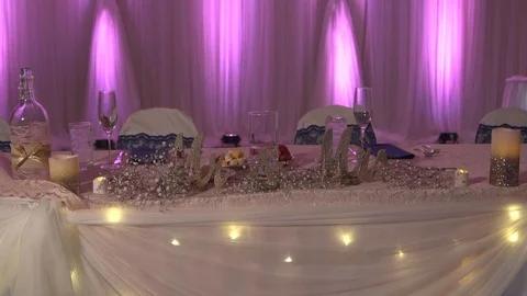 Wedding Reception Decorations Stock Footage 87094215
