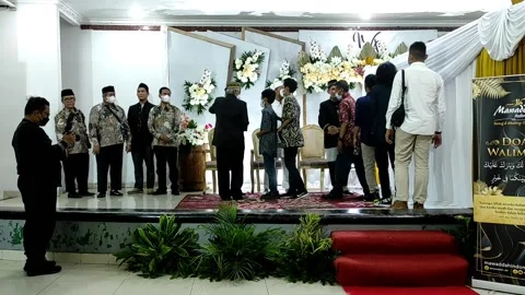 Wedding reception event with nice decoration Stock Footage 217657665