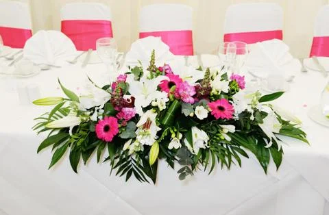 Wedding reception flowers Stock Photos