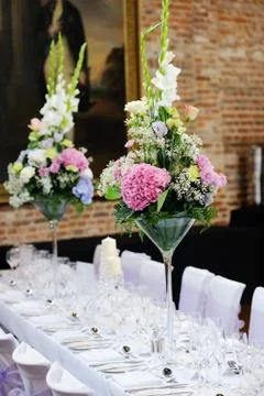 Wedding reception flowers Stock Photos