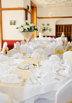 Wedding reception flowers Stock Photos