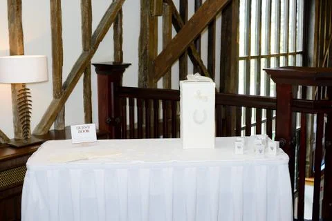 Wedding reception gift table Stock Photos