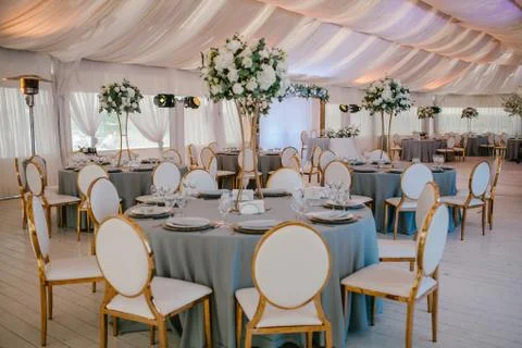 Wedding reception in grey Stock Photos