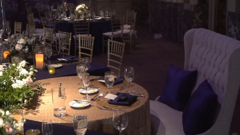 Wedding Reception Head Table Steadicam Super Slow Motion Stock Footage 122533195