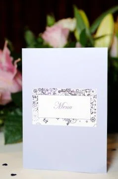 Wedding reception menu Stock Photos