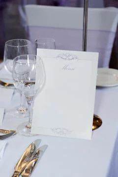 Wedding reception menu Stock Photos
