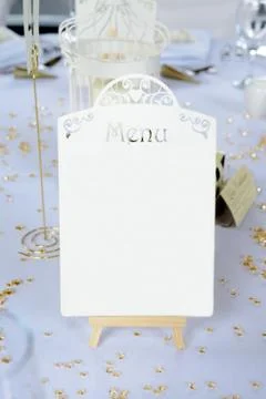 Wedding reception menu Stock Photos