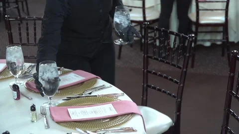 Wedding Reception Set Up 120fps Slow Motion Stock Footage 135755720