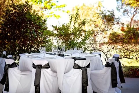 Wedding Reception Set Up To A Decorating Theme Stock Photos