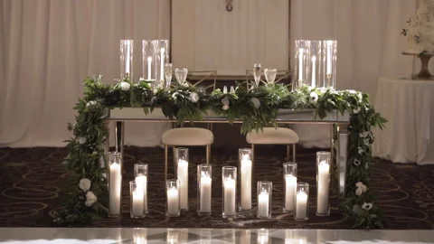 Wedding reception setting Stock Footage 326059795