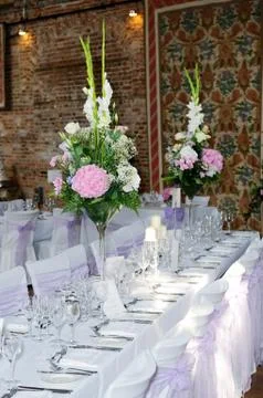 Wedding reception setting Stock Photos