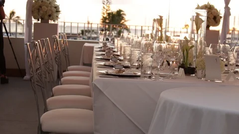 Wedding Reception At Sunset Stock Footage 104822098