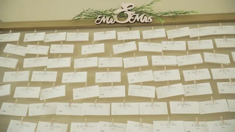 Wedding Reception Table Cards Stock Footage 108064922