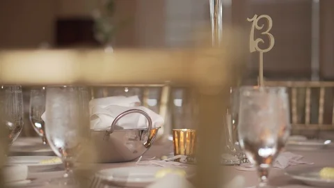 Wedding Reception Table Decor Stock Footage 108064921