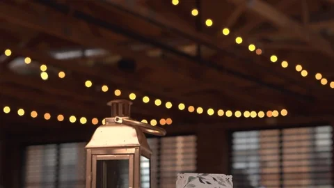 Wedding Reception Table Decor Stock Footage 111723602