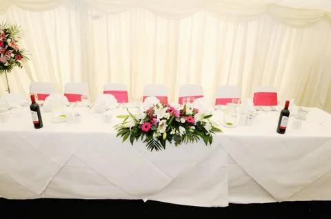 Wedding reception table decoration Stock Photos