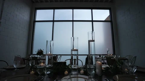 Wedding Reception Table Details Stock Footage 204942292