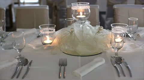 Wedding reception table Stock Footage 24654838