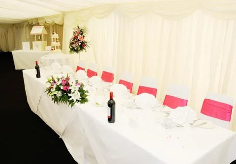 Wedding reception table Stock Photos