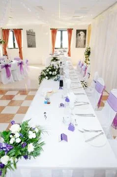 Wedding reception table Stock Photos