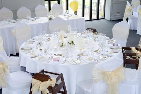 Wedding reception table Stock Photos