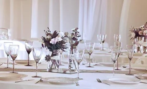 Wedding Reception Table Set Up Stock Photos