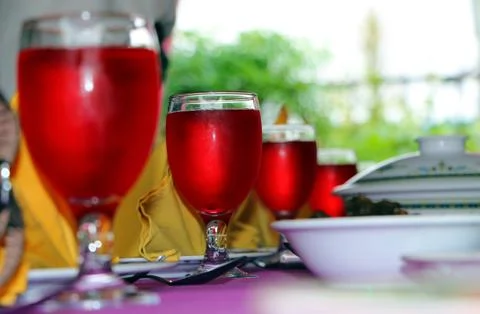 Wedding reception table setting Stock Photos