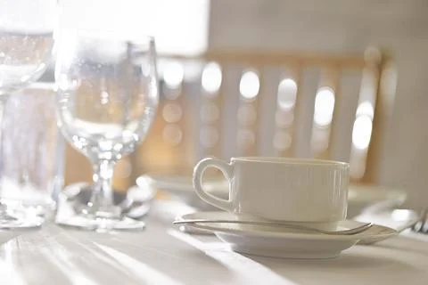 Wedding reception table setting Stock Photos