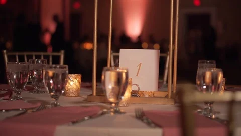 Wedding Reception Table Slider Stock Footage 98613123