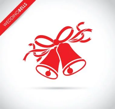 Wedding red bells sign Illustrazione stock