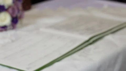 Wedding register closeup Stock Footage 78559813