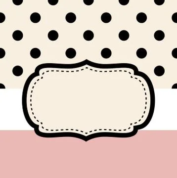 Wedding retro frame or invitation card ( pink &amp; black ) Stock Illustration