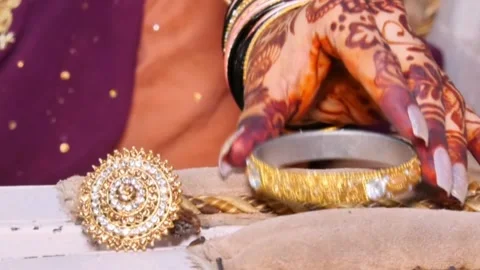 Wedding Ring and Bangle for Bridal, HD 動画素材 164338690