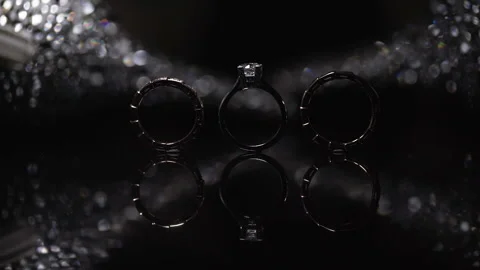 A wedding ring on back background. Stock Footage 156332524