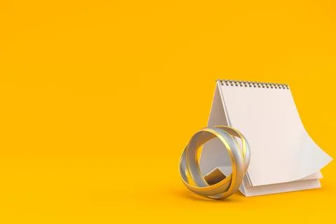 Wedding ring with blank calendar Illustrazione stock