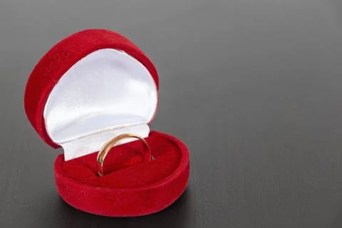 Wedding ring in a box Stock Photos