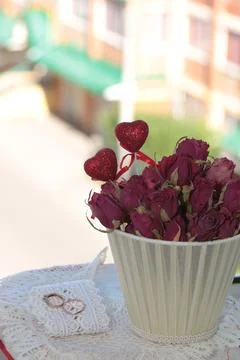 Wedding ring decor Stock Photos