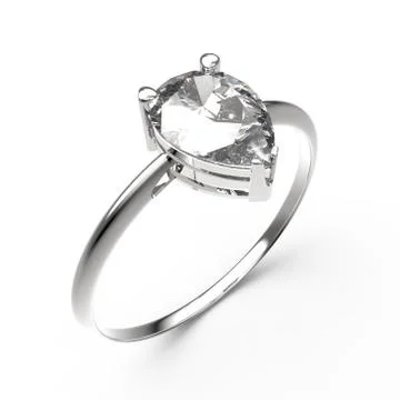 Wedding ring with diamond. 3D rendering Stock Illustration