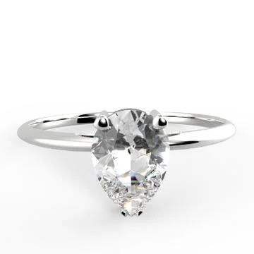 Wedding ring with diamond. 3D rendering Stock Illustration