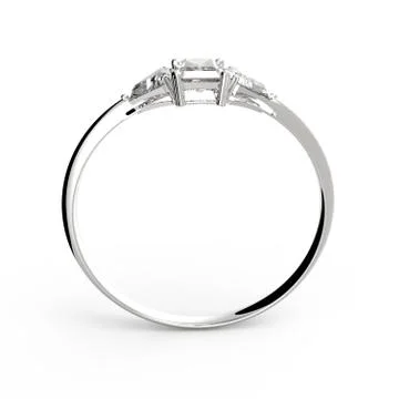 Wedding ring with diamond. 3D rendering Stock Illustration