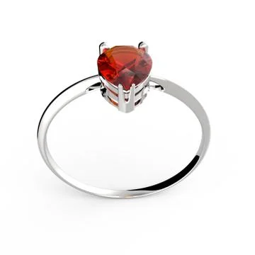 Wedding ring with diamond. 3D rendering Stock Illustration