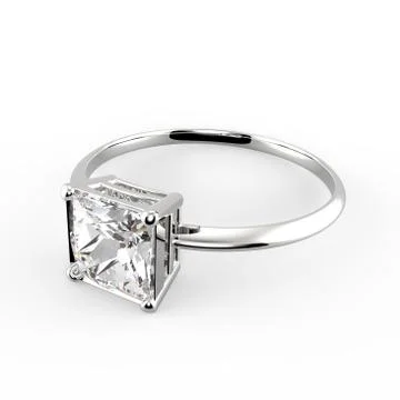 Wedding ring with diamond. 3D rendering Stock Illustration