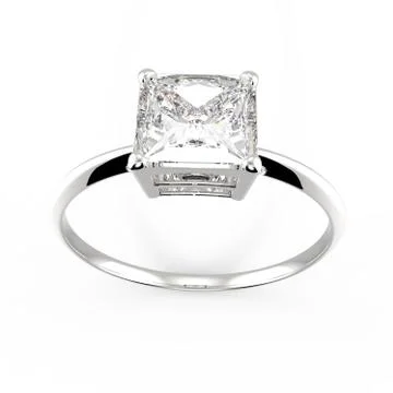 Wedding ring with diamond. 3D rendering Stock Illustration