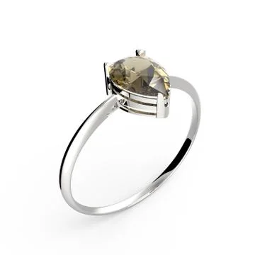 Wedding ring with diamond. 3D rendering Stock Illustration