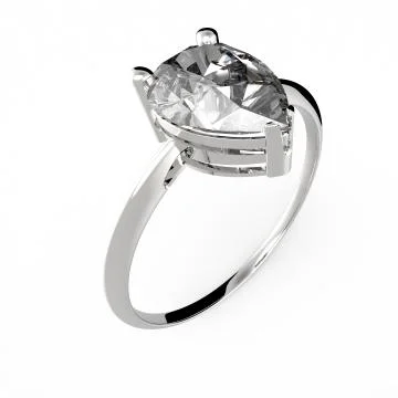 Wedding ring with diamond. 3D rendering Stock Illustration